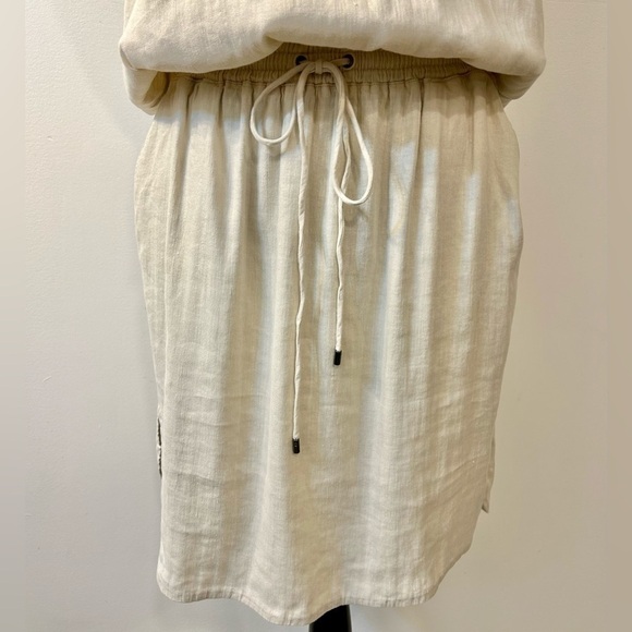 Vince Linen Blend Drawstring Waist Dress - Picture 3 of 11